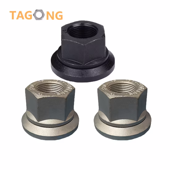 Fabricante especializado DIN74361A Truck Hub Nut Class10 Wheel Nuts for Truck Auto Part Lubrificado com Arruela Móvel a Preço de Fábrica